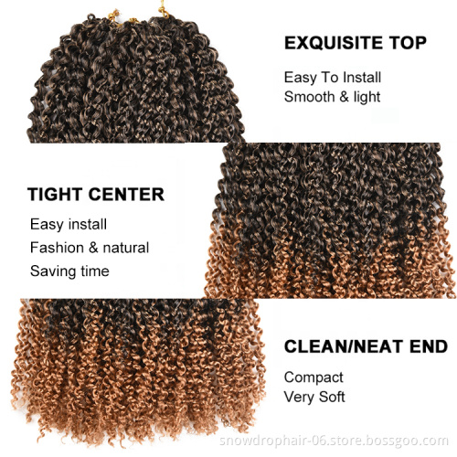 Free Sample Wholesale pre looped  Ombre 613 12Inch Braid Marley Bob Mali Bob Synthetic Crochet Braiding Hair Extensions